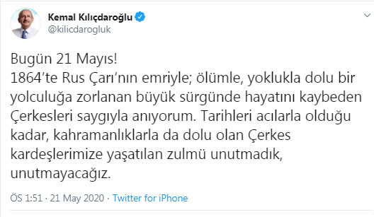 Kılıçdaroğlu: Çerkes kardeşlerimize yaşatılan zulmü unutmayacağız - Resim : 1