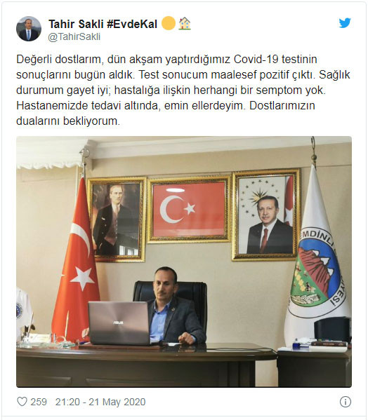 AKP'li başkan koronavirüse yakalandığını açıkladı - Resim : 1