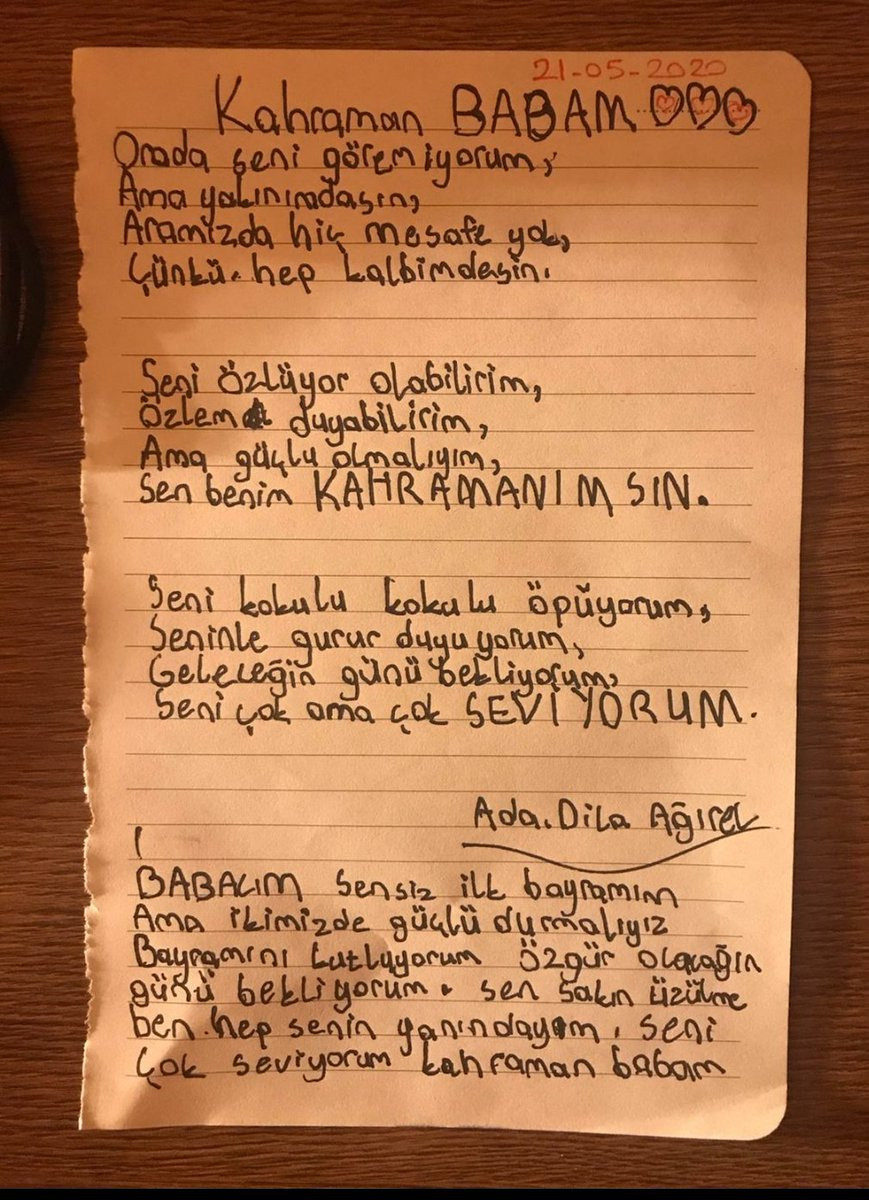 Murat Ağırel’in kızı Ada’dan cezaevine duygulandıran şiir - Resim : 1