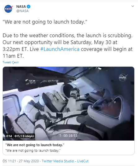 SpaceX Crew Dragon'u uzaya bugün gönderemeyecek! Roketin fırlatılışı ertelendi - Resim : 1