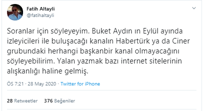 Buket Aydın 'Habertürk'le anlaştı iddiası hakkında Fatih Altaylı'dan net açıklama - Resim : 2