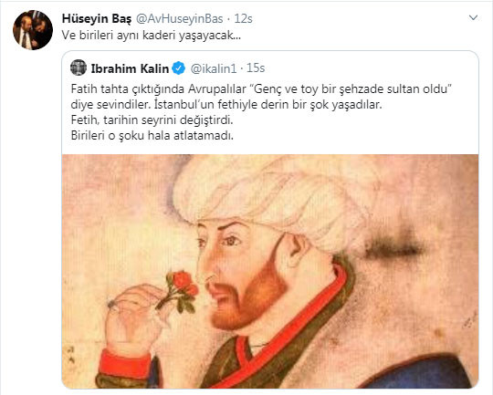 Saray'ın Fatih Sultan Mehmet paylaşımına çarpıcı yanıt: Birileri aynı kaderi yaşayacak - Resim : 1