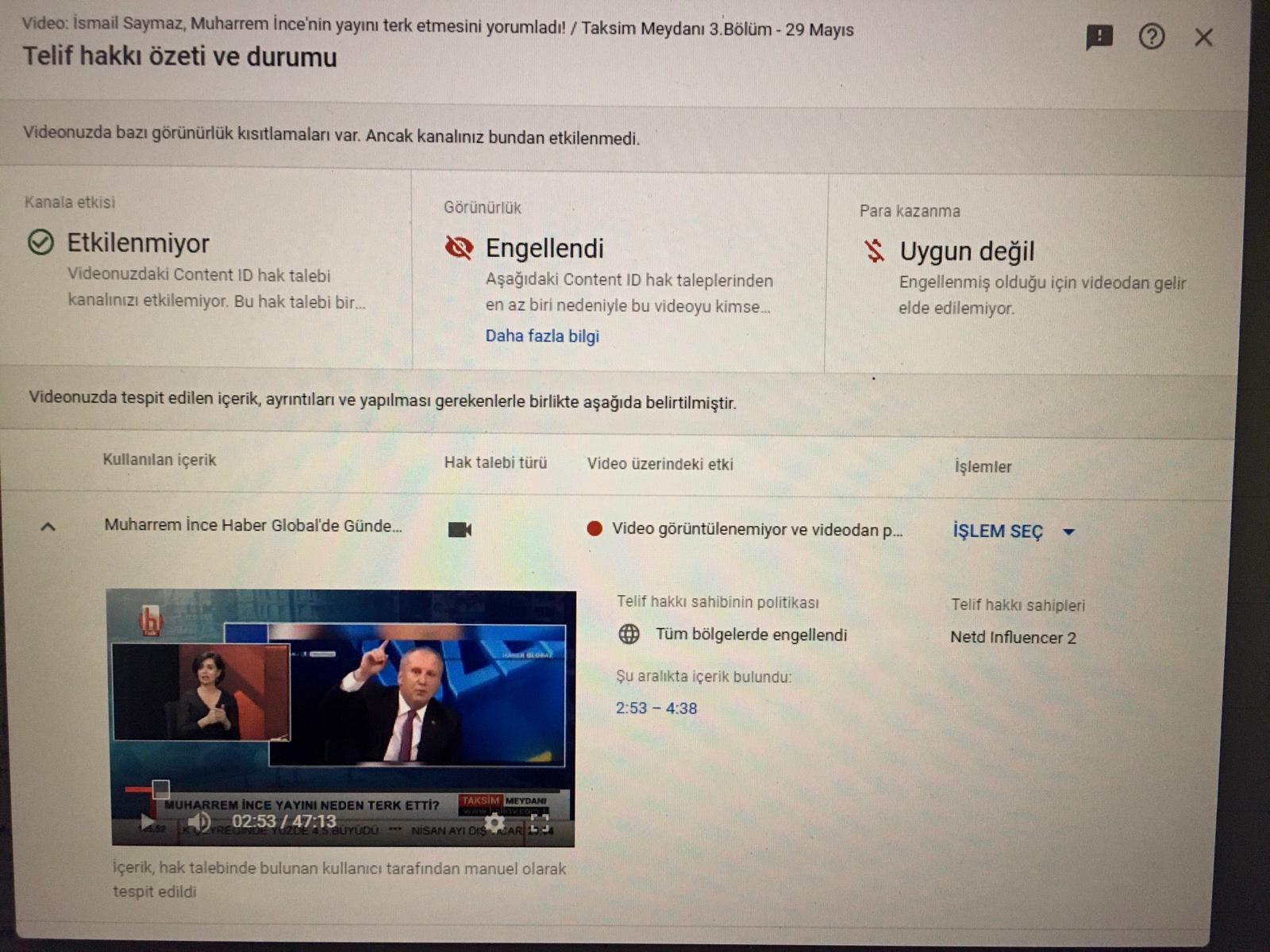 YouTube'tan Halk TV'ye Muharrem İnce sansürü! - Resim : 2