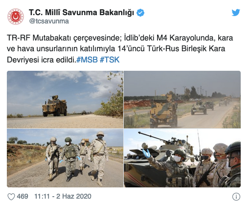 MSB: İdlib'de 14. Türk-Rus ortak devriyesi gerçekleşti - Resim : 1