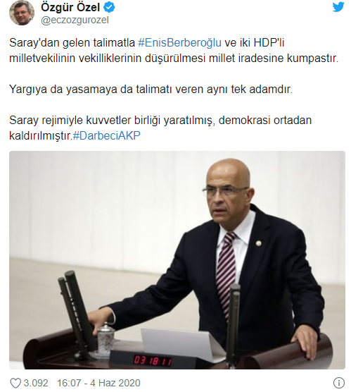 CHP'li Özel: Saray'dan gelen talimatla üç ismin milletvekillikleri düşürüldü - Resim : 3