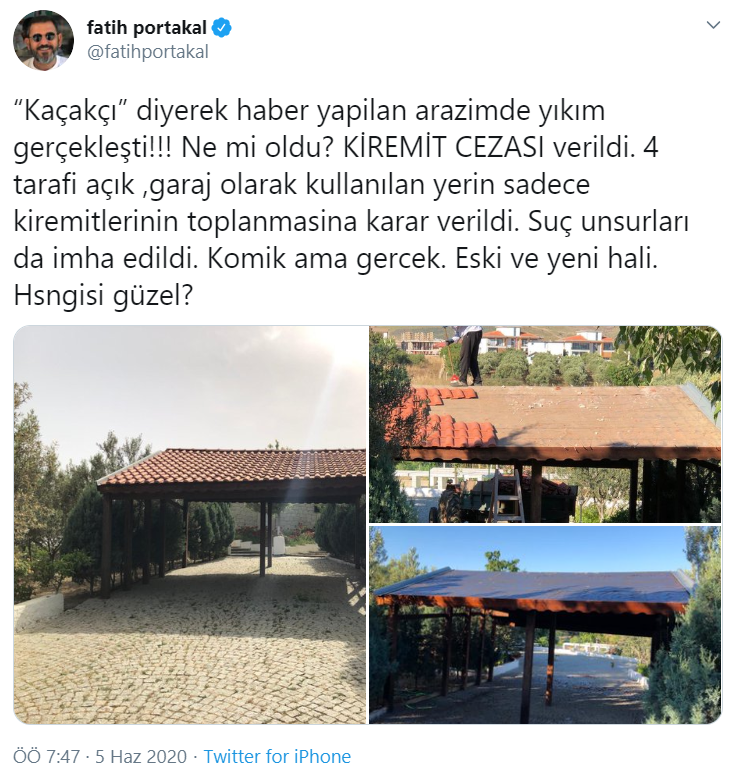 Yandaş medyanın 'kaçak' dediği Fatih Portakal'ın evi için kiremit cezası: 'Komik ama gerçek' - Resim : 1