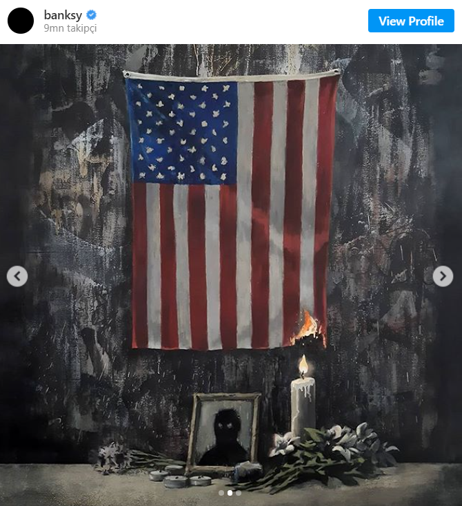 Banksy, ABD'deki protestoları konu alan yeni çalışmasını yayınladı - Resim : 2