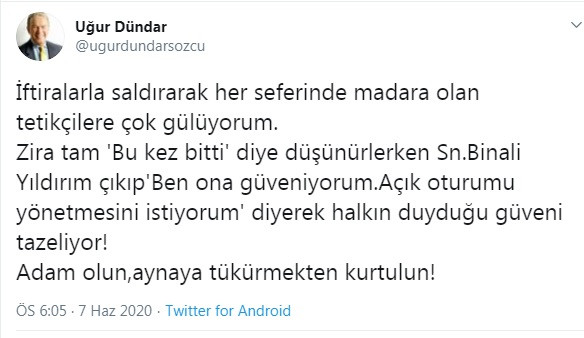 Uğur Dündar: Adam olun, aynaya tükürmekten kurtulun! - Resim : 1