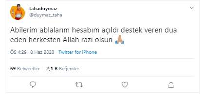 Taha Duymaz'ın Instagram hesabı açıldı - Resim : 1