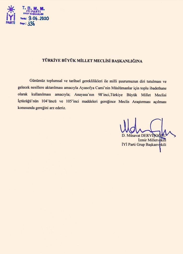 Ayasofya'yı gündeme getiren AKP 'İYİ Parti'nin 'Ayasofya ibadete açılsın' önerisine 'ret' dedi - Resim : 2