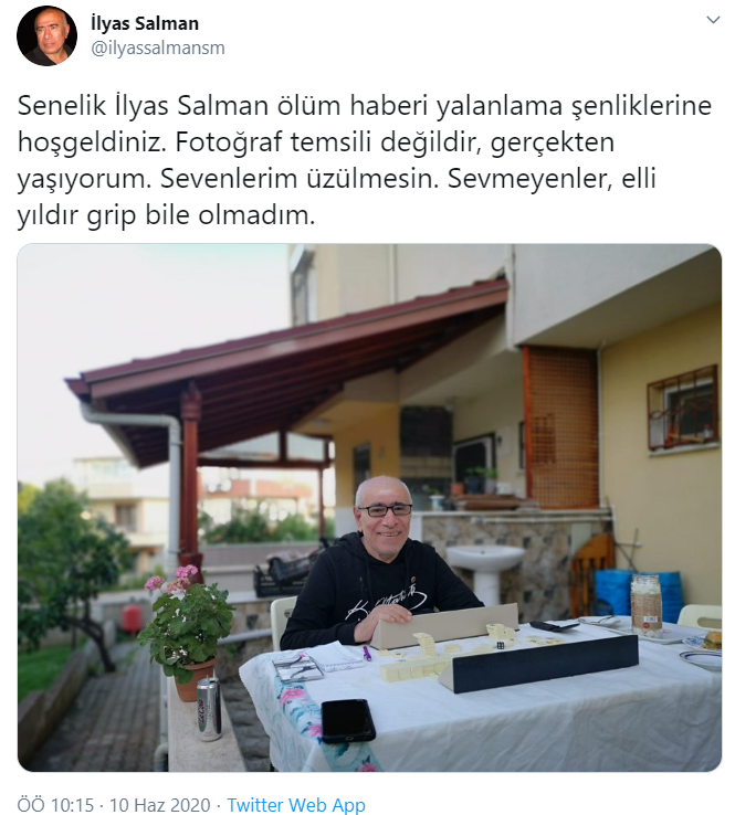 Sanatçı İlyas Salman, 'öldü' iddialarına böyle yanıt verdi - Resim : 1