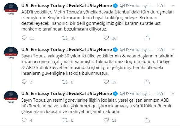 Metin Topuz kararının ardından ABD'nin Ankara Büyükelçiliği'nden ilk açıklama - Resim : 2
