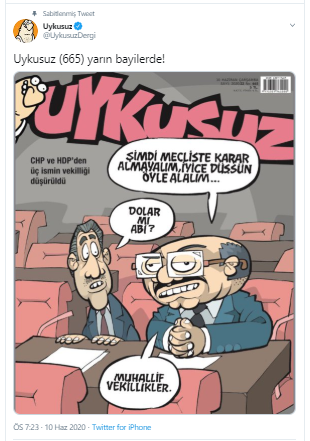 Uykusuz Dergisi'nden 'Mustafa Şentop' göndermeli 'vekilliklerin düşürülmesi' kapağı - Resim : 2