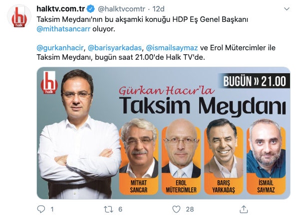 Taksim Meydanı'nın bu akşamki konuğu HDP'li Mithat Sancar olacak - Resim : 1