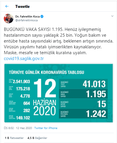 Türkiye'de koronavirüsten ölenlerin sayısı 4 bin 778'e yükseldi - Resim : 1