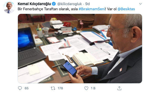 Kılıçdaroğlu'ndan Beşiktaş'ın 'Bırakmam Seni' kampanyasına destek - Resim : 1