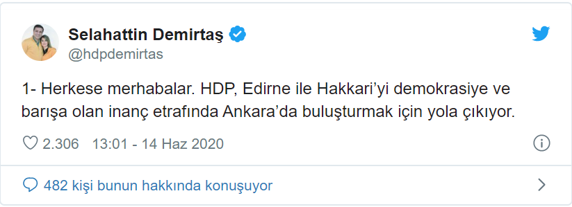 Selahattin Demirtaş'tan HDP'nin yürüyüşü hakkında açıklama - Resim : 1