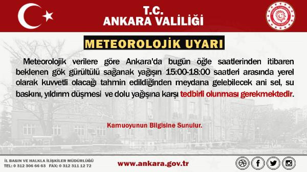 Ankara Valiliği'nden sel ve su baskını uyarısı - Resim : 1