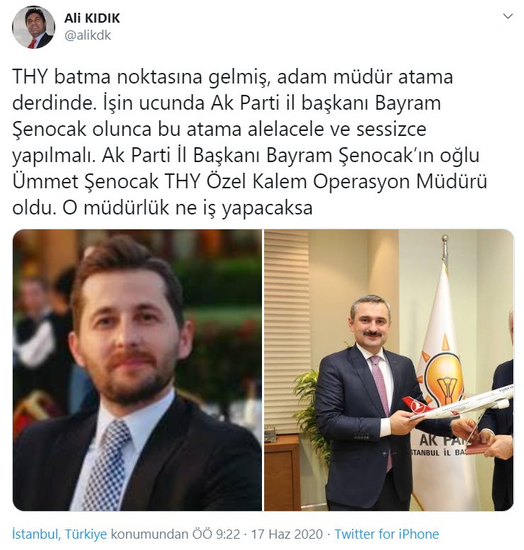 THY'de AKP'li ismin oğluna atama kıyağı! - Resim : 1