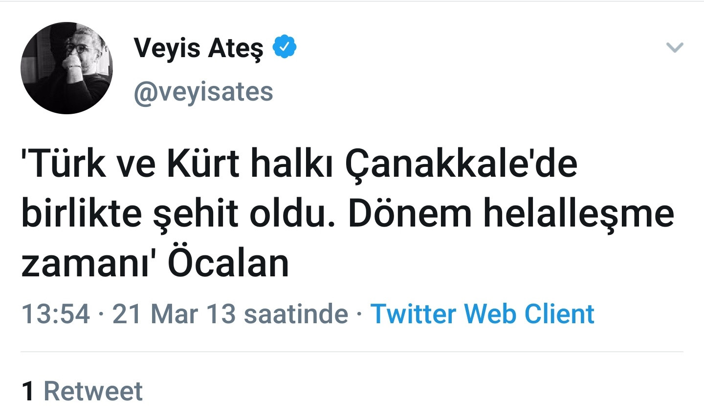 'HDP'yi davet etmiyoruz, etmeyeceğiz' diyen Veyis Ateş'in eski 'Öcalan' paylaşımları ortaya çıktı - Resim : 1