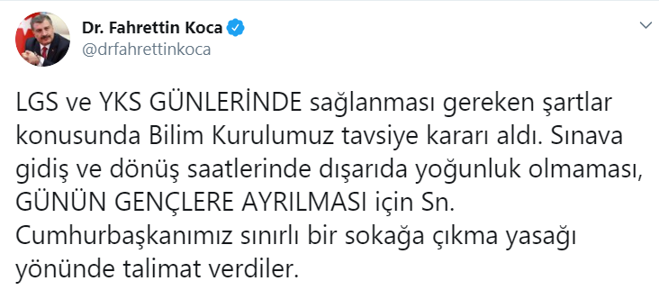Erdoğan talimat verdi: Hafta sonu sınırlı sokağa çıkma yasağı uygulanacak - Resim : 1