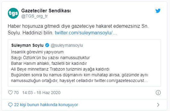 TGS'den Öztürk'e hakaret eden Süleyman Soylu'ya tepki - Resim : 2