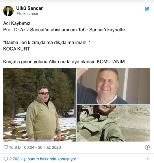 Bilim insanı Aziz Sancar'ın acı günü - Resim : 1