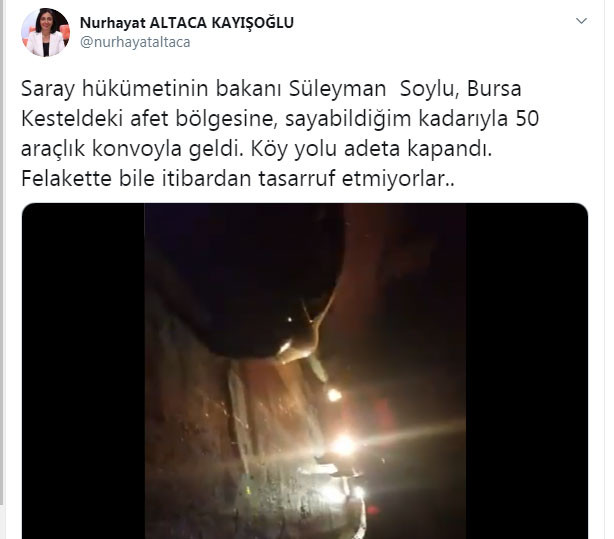 Afette de itibardan tasarruf edilmedi! Soylu selin vurduğu Bursa'ya 50 araçlık konvoyla gitti - Resim : 1