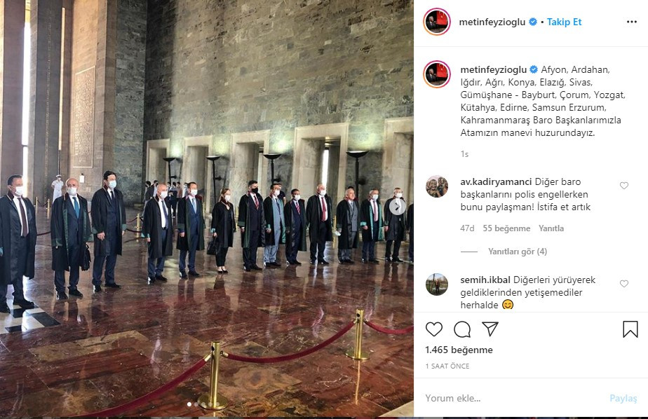 Avukatlar darbedilirken TBB Başkanı Metin Feyzioğlu Anıtkabir'de - Resim : 2