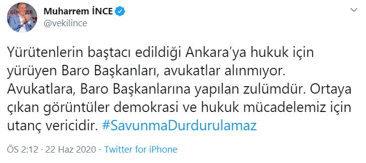 İnce: Baro başkanlarına yapılan zulümdür - Resim : 1