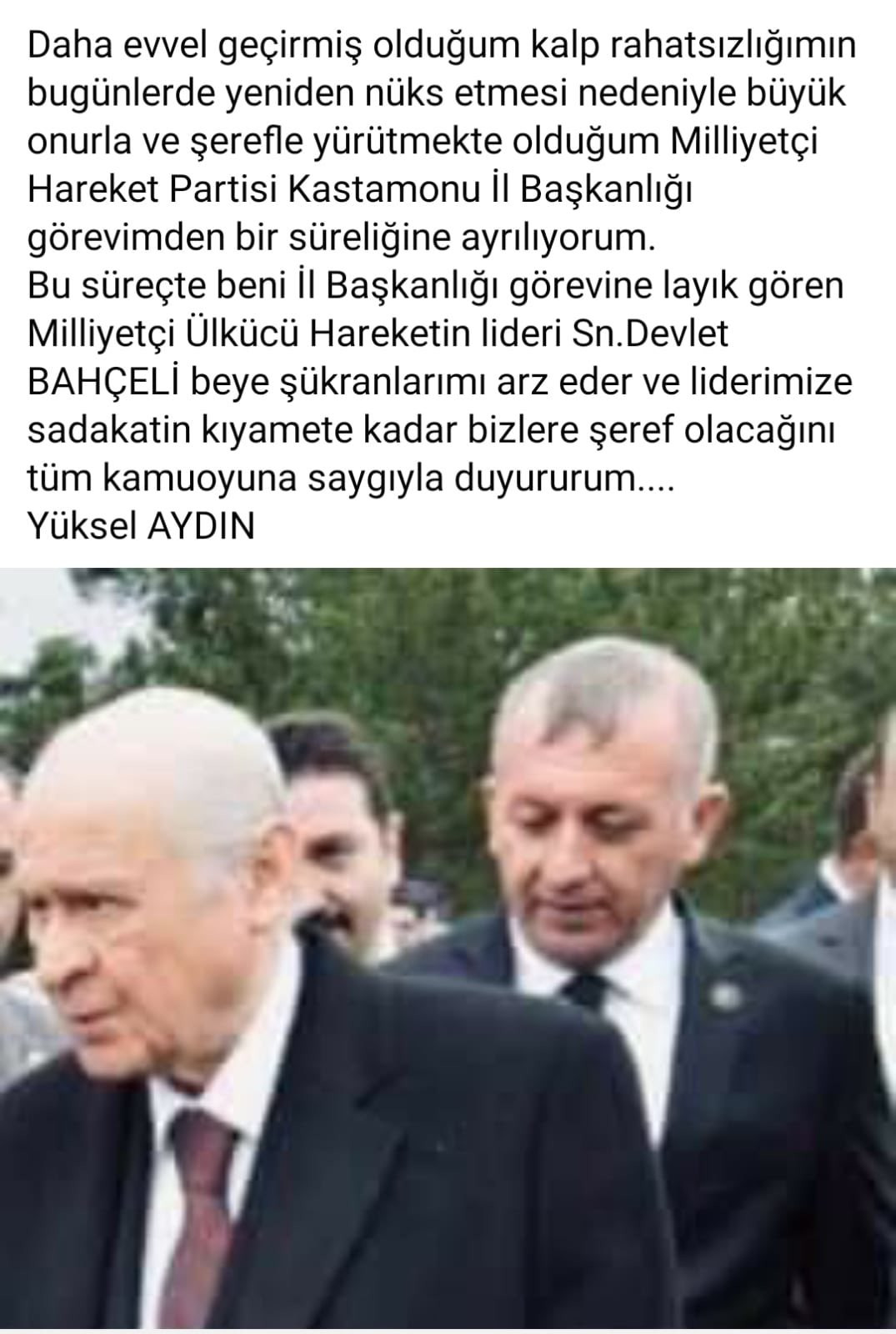 AKP'yi eleştiren MHP il başkanı istifa etti - Resim : 1