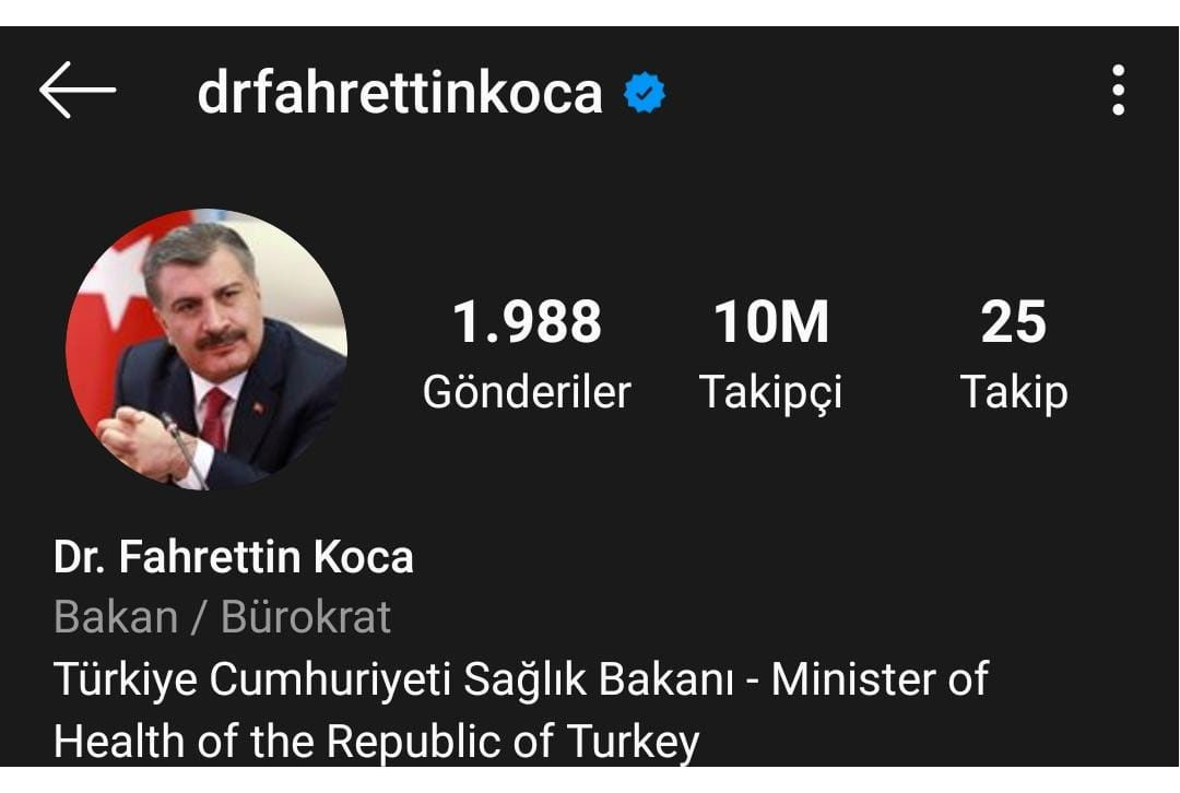 Fahrettin Koca, 2 milyon farkla Erdoğan'ı solladı - Resim : 1