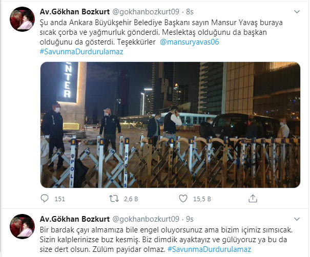 Mansur Yavaş yemeklerine el konan baro başkanlarına çorba ve yağmurluk gönderdi - Resim : 1