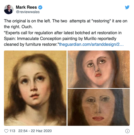 Restorasyon skandalı: 17. yüzyıldan kalma Meryem Ana tablosu tanınmayacak hale geldi - Resim : 1