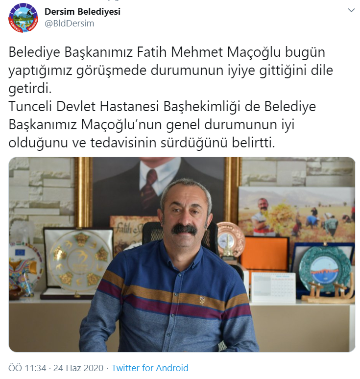 Koronavirüse yakalanan Maçoğlu'nun sağlık durumu hakkında açıklama - Resim : 1