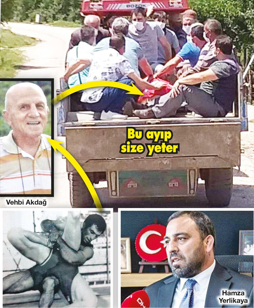 Bu ayıp size yeter! İkisi de milli güreşçi; biri traktör römorkunda, biri banka koltuğunda... - Resim : 1