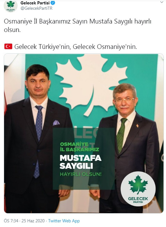 Gelecek Partisi'nin Osmaniye İl Başkanı belli oldu - Resim : 1