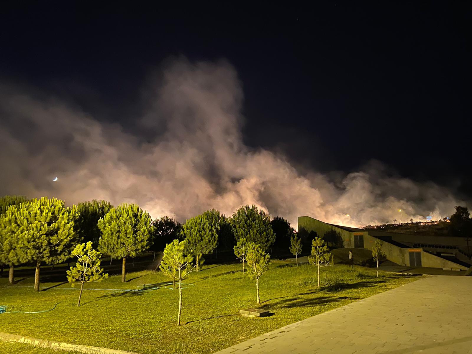 İzmir Bornova'da Aşık Veysel Rekreasyon Alanı'nda korkutan yangın - Resim : 1