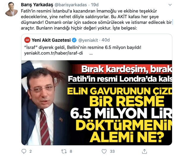 AKİT'in İmamoğlu'na saldırısına Osmanlı cevabı - Resim : 1