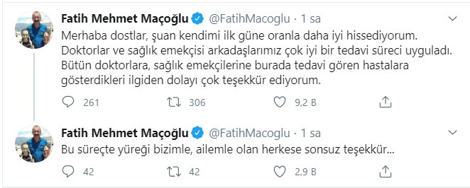 Maçoğlu'ndan sağlık durumu hakkında yeni açıklama - Resim : 1