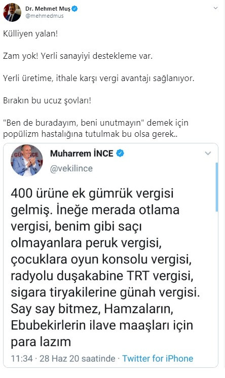CHP'li Muharrem İnce'den AKP'li Mehmet Muş'a: Damat mı yazdırdı bu tweeti? - Resim : 3