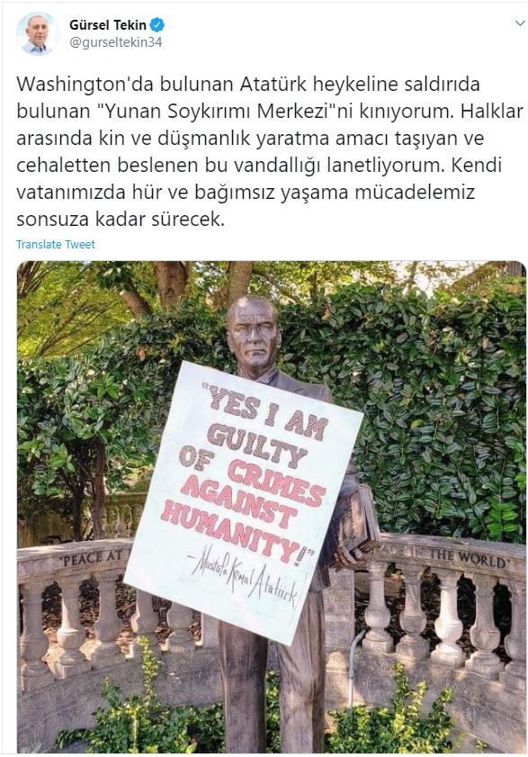 Atatürk heykeline çirkin saldırı! - Resim : 1