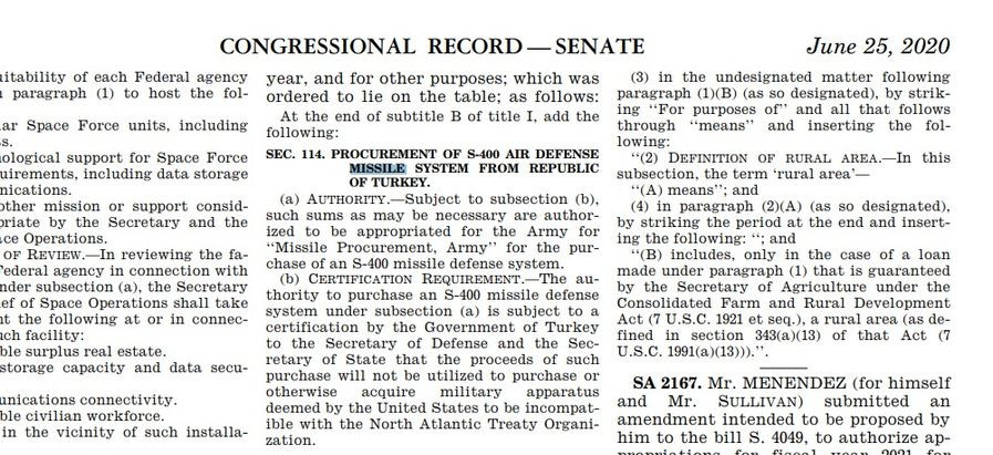 ABD Senatosu'nda Türkiye için S-400 teklifi - Resim : 1