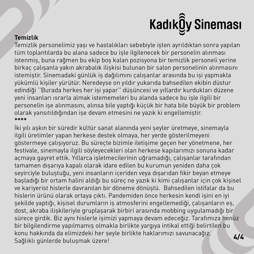 Kadıköy Sineması'ndan 'hak gasbı' iddialarına yanıt - Resim : 4