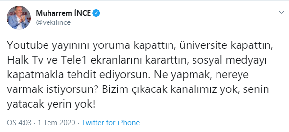 Muharrem İnce'den Erdoğan'a: Senin yatacak yerin yok! - Resim : 1