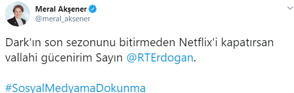 Meral Akşener'den Erdoğan'a 'Dark' göndermeli sosyal medya tepkisi - Resim : 1