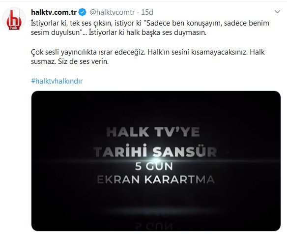 Halk TV'den RTÜK'ün cezasının ardından izleyicilerine çağrı: Halk susmaz. Siz de ses verin - Resim : 2