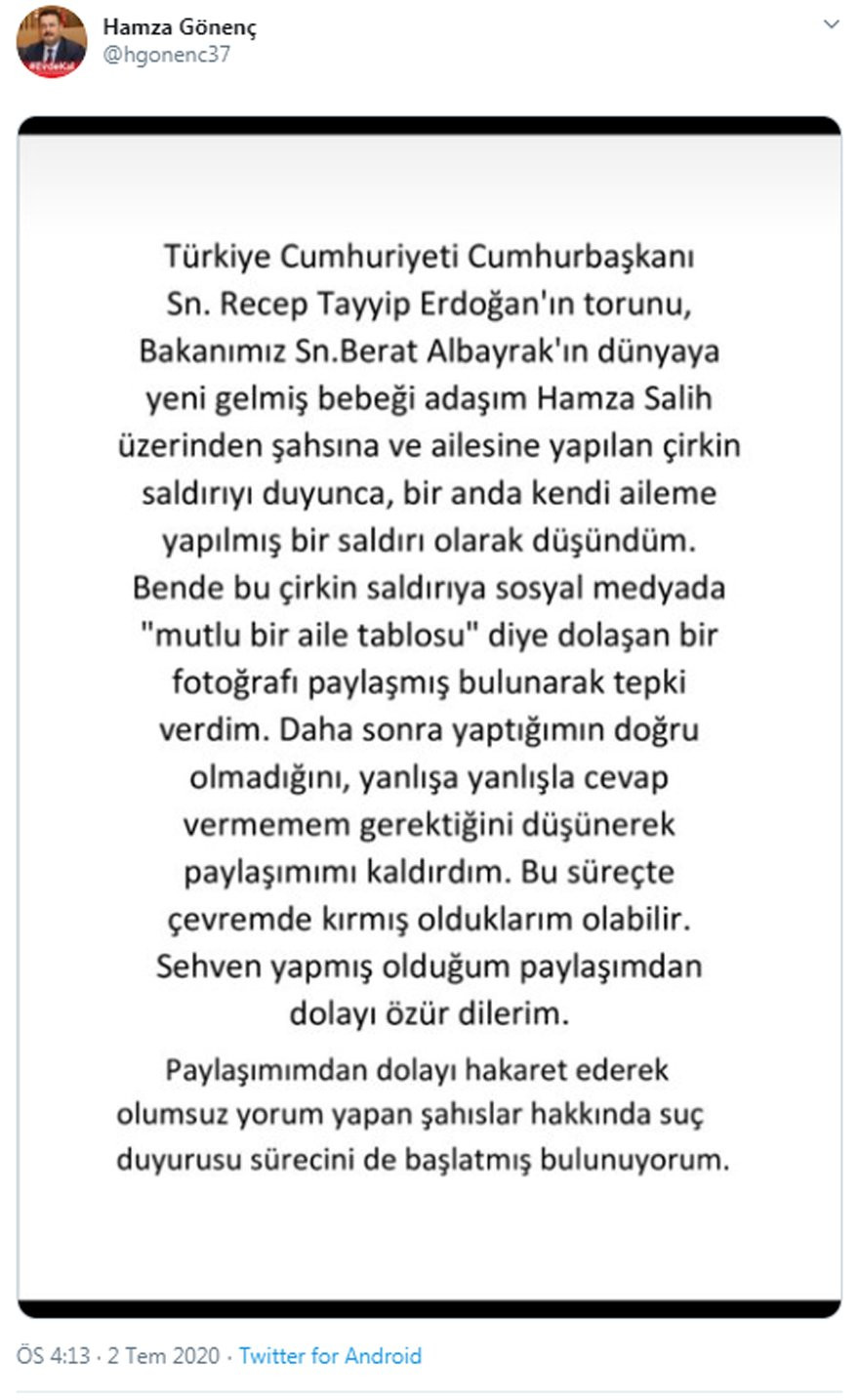 AKP'li isim skandal paylaşım için özür diledi! - Resim : 1