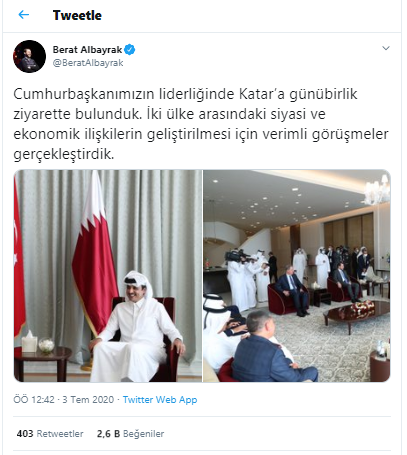 Berat Albayrak'tan Katar açıklaması: 'Verimli görüşmeler gerçekleştirdik' - Resim : 1