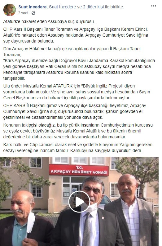 CHP'den Atatürk'e hakaret eden astsubay hakkında suç duyurusu! - Resim : 1